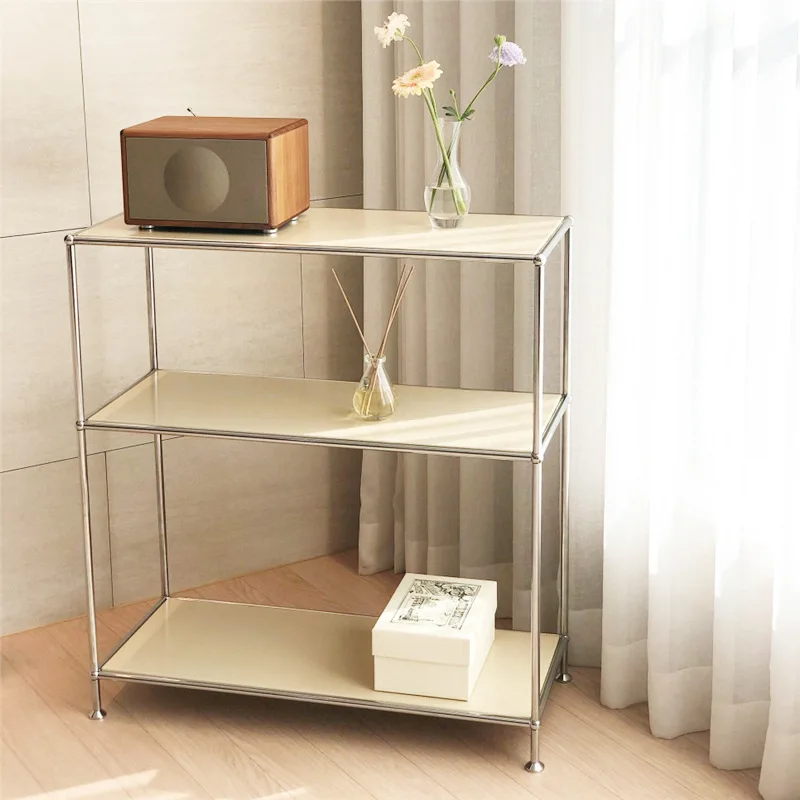 im- Layer Transparent Metal Storage Rack Simple Ins Module Side Sofa Cabinet with Ancient Style Middle South Korea Living Room-