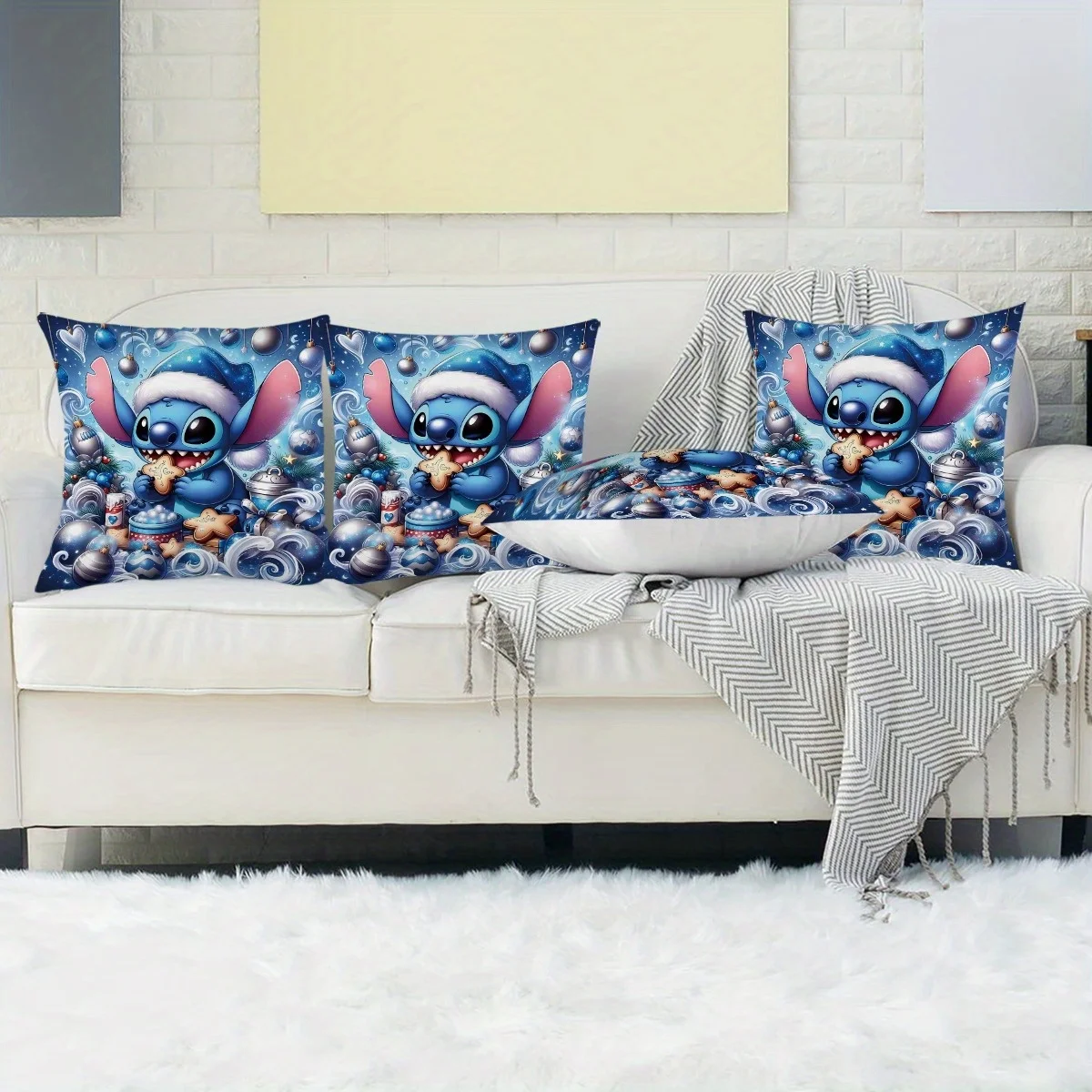 متعددة الحجم السنة الجديدة الكرتون غرزة نمط مطبوعة المخدة عيد ميلاد سعيد الديكور وسادة كيس وسادة المنزل عيد الميلاد زخرفة