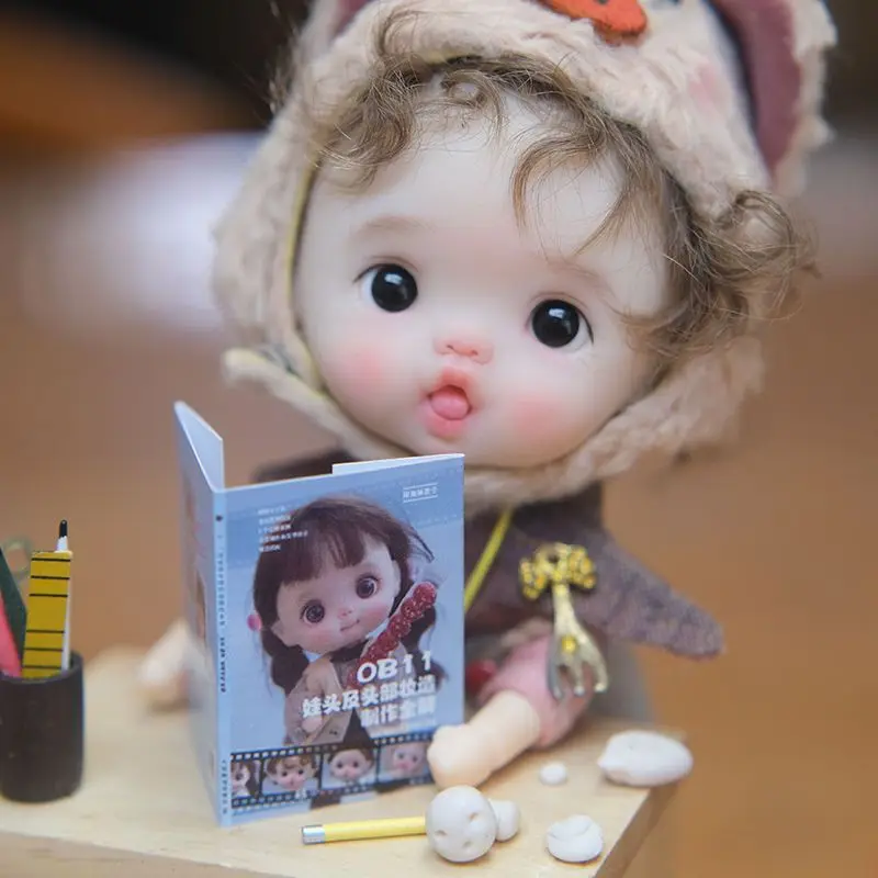 Doll Head and Face Makeup Production Book, Penteado Combinando Habilidades Tutorial, DIY, OB11, Novo