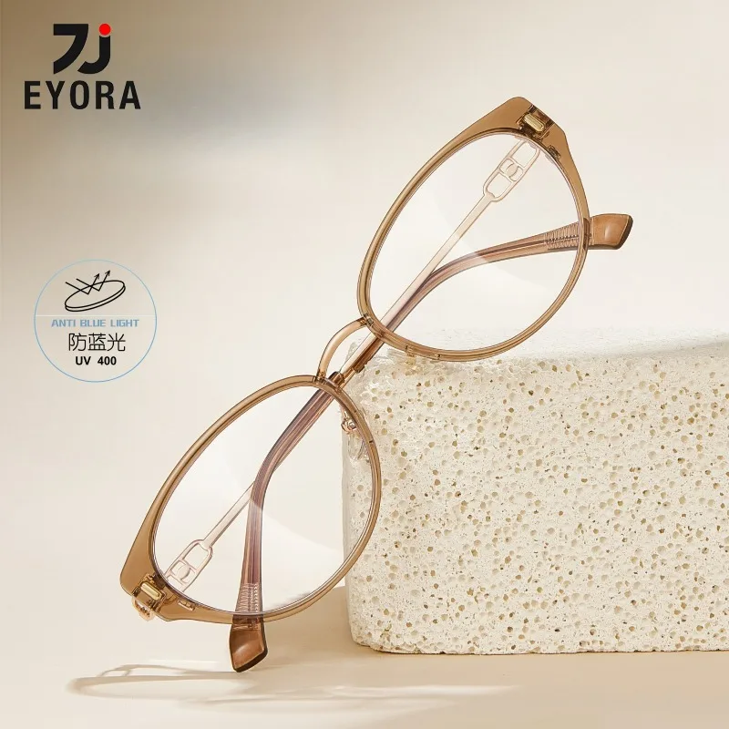

EYORA Fashion Women Cat Eye Reading Glasses Anti Blue Ray Myopia Eyewear Photochromic Progressive Eyewear with Prescription Lens