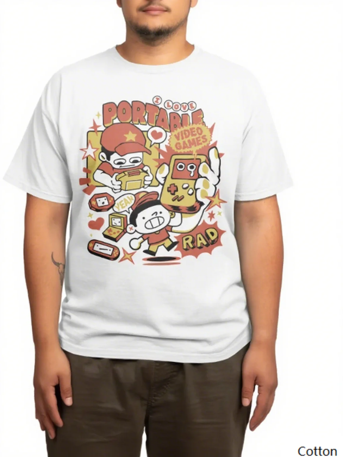 

Retro Portable Video Games Graphic Cotton Tee Cartoon Characters and Consoles Print Brand Streetwear Print New Arrival Tee S-4XL