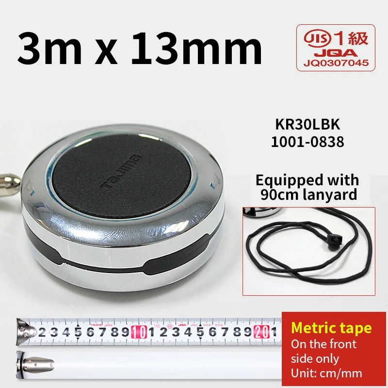 Tajima Kr30lbk Lederen Graan Stalen Meetlint 3 Meter Geschenkdoos Liniaal Jis Eerste Precisie Metrische Meetlint