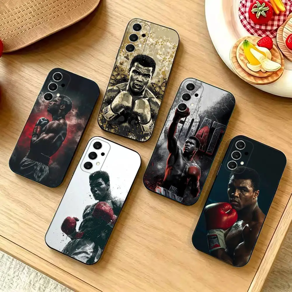 Boxer M-Muhammad Ali Shockproof Black Cell Phone Cover, Fit for Samsung S20,S21,S22,S23,S24,S25,S26,Ultra,Plus,FE,Lite