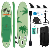 Funwater Inflatable SUP Board 11' 335cm Green Palm Tree Camera Mount Kayak Seat Hybrid Kit Nature Paddle Board SUPFW37C