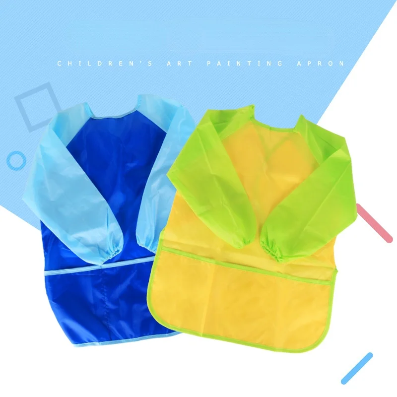 5-8Y Kids Apron Painting Waterproof Anti Wear Childrens Apron Costume Smock Kids Craft Blouse for Children Kid Childs