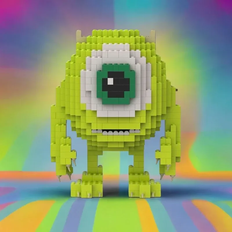

850PCS Moc Pixars Monstersses, Inc. Mike Wazowskiing Small Brick Model DIY Educational Building Toy Animated Movie Collectible