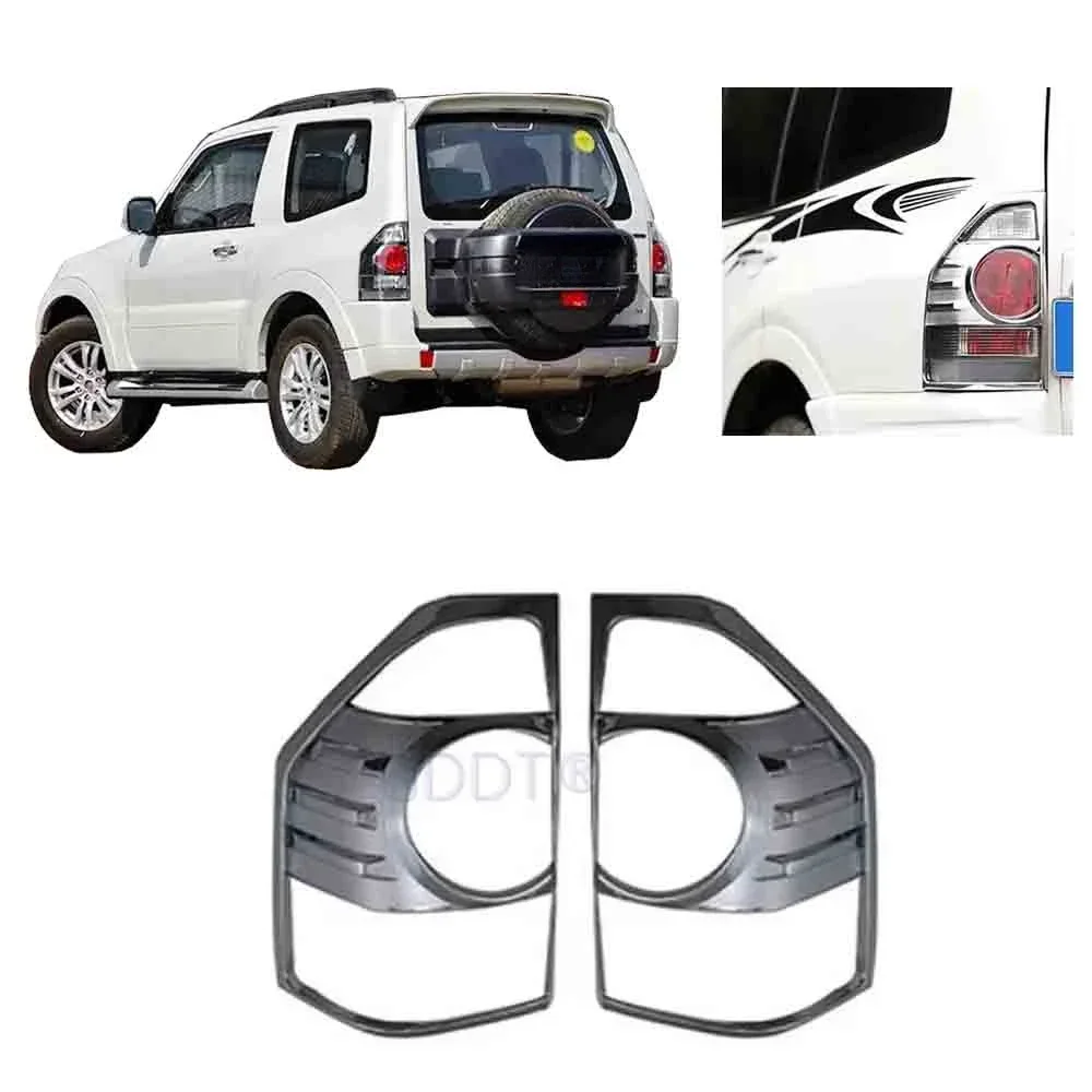 

1 Pair 3 Door Chrome Tail Lamp Cover for Montero V87 Rear Light Decoration Frame for Pajero Warning Lights Cover for Shogun