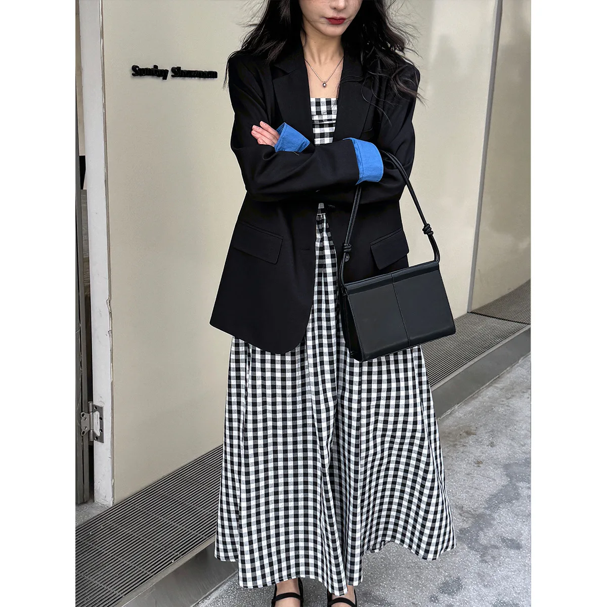 일본 하이 엔드 기질 정장 재킷 여성 봄 새로운 스타일 색상 차단 커프스 느슨한 캐주얼 정장 탑 3526