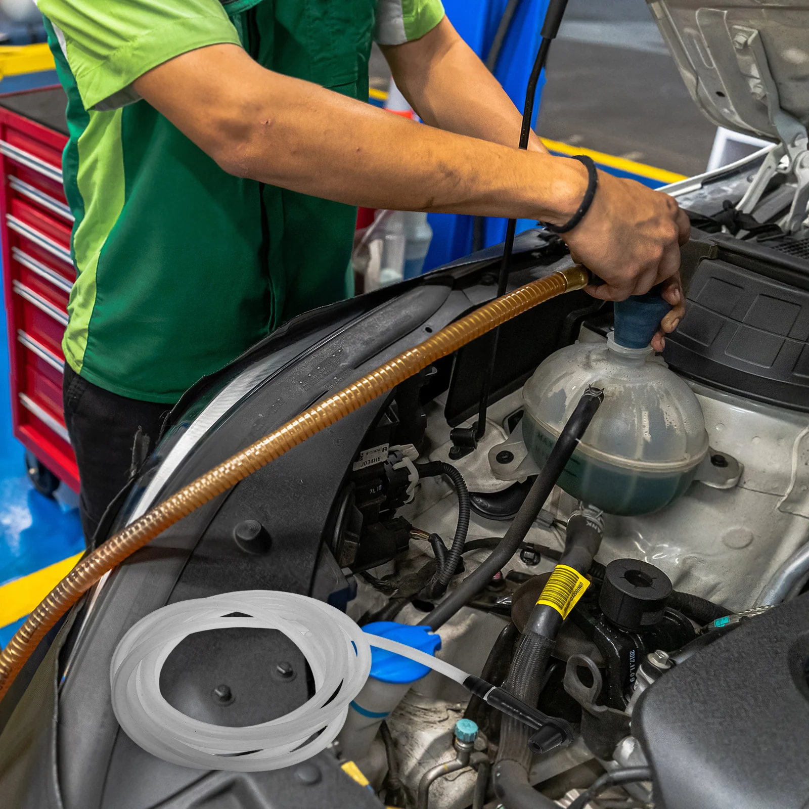 Mangueira de substituição de fluido de freio, kit de ferramentas de mudança de óleo de freio automotivo de plástico durável, mangueira sangradora de manutenção de veículos para carro