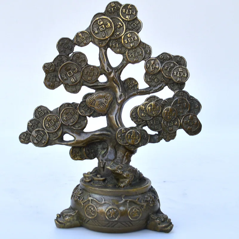 Pure money tree metal craft for home and business office decoration, copper sculpture ornament