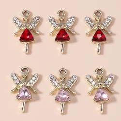 10pcs Exquisite Crystal Fairy Charms for DIY Jewelry Making Accessories Angel Charms Pendants for Necklace Earrings Making