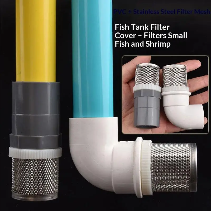 Durable Aquarium Filter Pipe 20-63mm 304 Stainless Steel PVC Fit for Small Fish Tank Water Pump