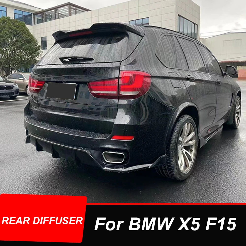 Rear Bumper Diffuser For BMW X5 F15 2015 2016 2017 2018 PP Plastic Glossy Black 3Pcs/Set Bodykit Tuning Accessories Parts