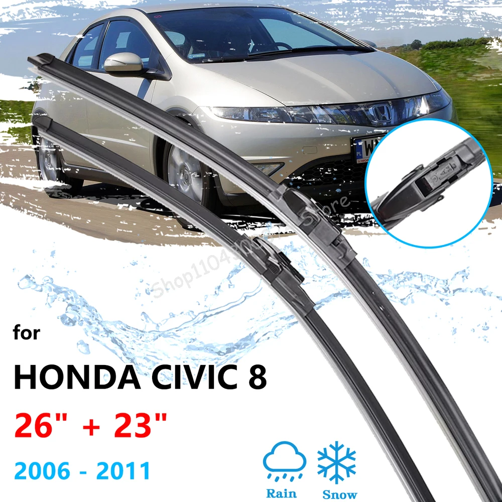 

For Honda Civic 8 FK1 2 3 FN1 2 3 4 European 2006~2011 Hatchback Front Window Wiper Blades Windshield Windscreen Car Accessories