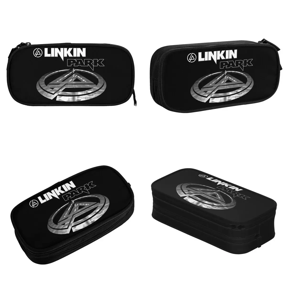 Linkinpark Pencil Cases Creative Rock Music Pen Box Pencil Bags Kids Large Storage School Supplies Zipper Pencil Box