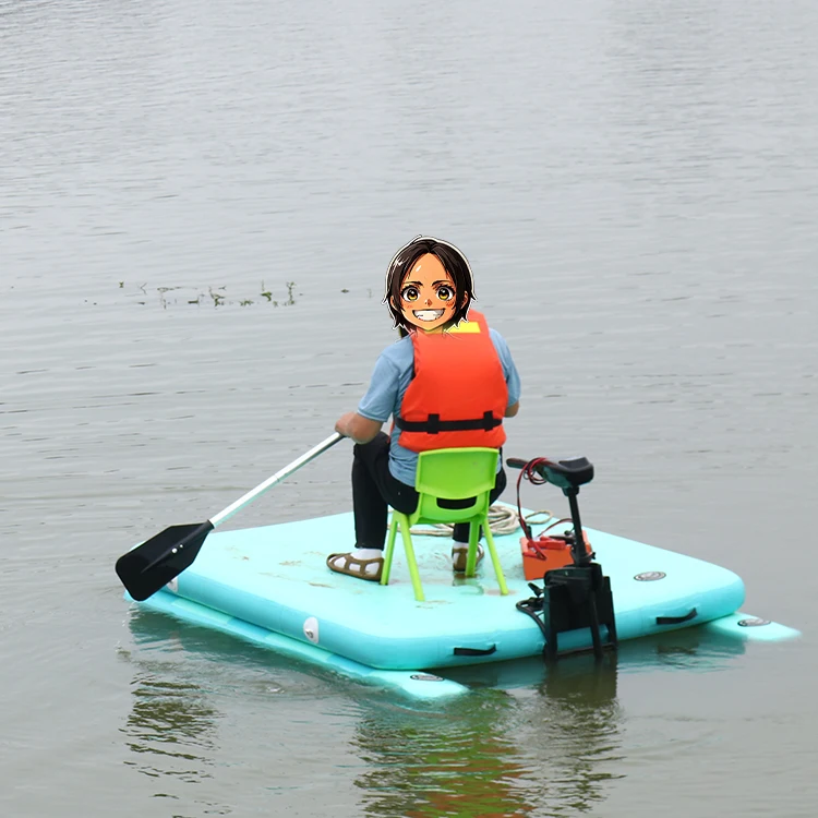 Inflatable Water Fishing Platform Three Floats Smooth And Easy To Fold Storage Inflatable Floating Row