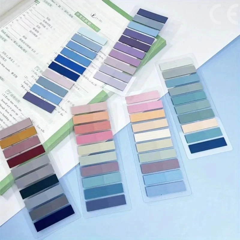 200 ورقة Morandi علامات تبويب مؤشر الفلورسنت الشفاف PET السهم أعلام مذكرة لاصقة لصفحة علامة مخطط ملصقات مكتب