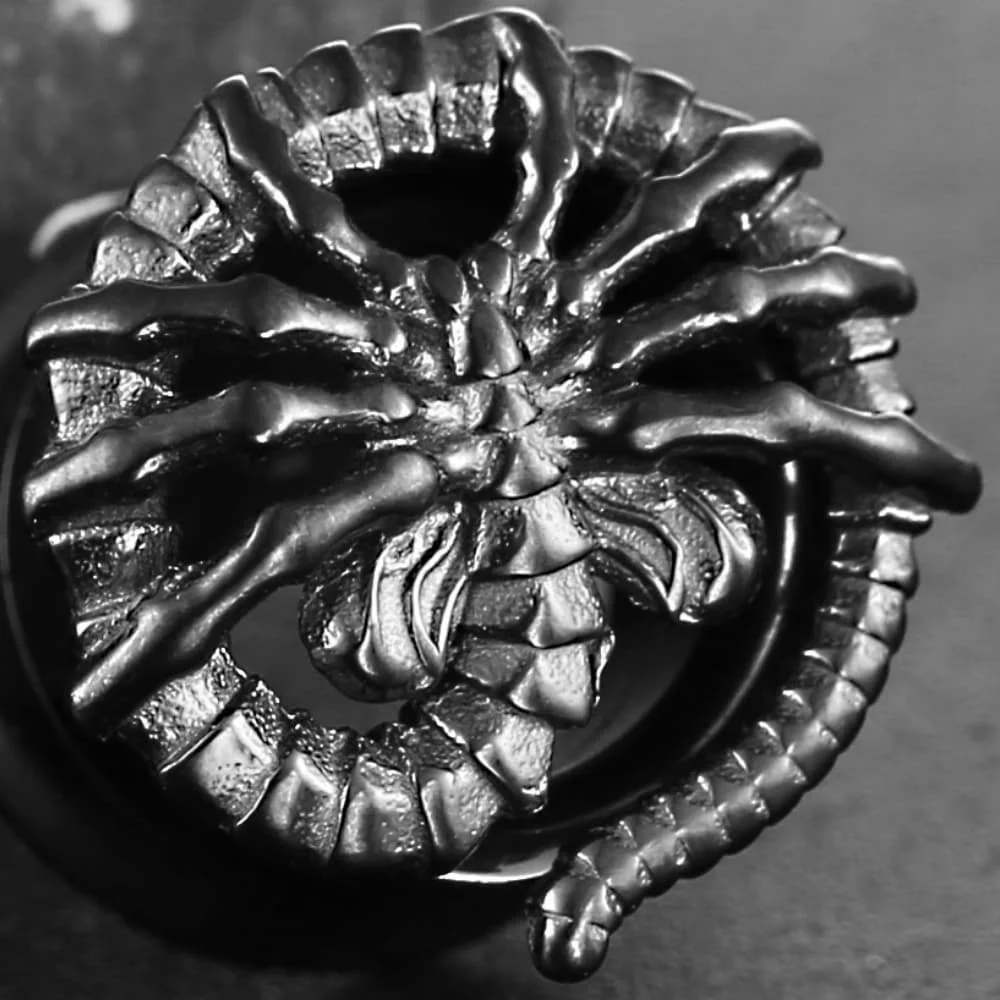 Casvort 2 Stück 316L Edelstahl Ohrstecker Tunnel mit Schraubverschluss Ohrdehner Piercing Körperschmuck im Punk-Stil – Detail 4