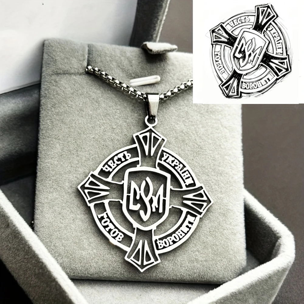 Personal Design Men's Pendant Necklace Custom Company Club Logo image Stainless Steel Thick Chain Necklace Birthday Jewelry Gift