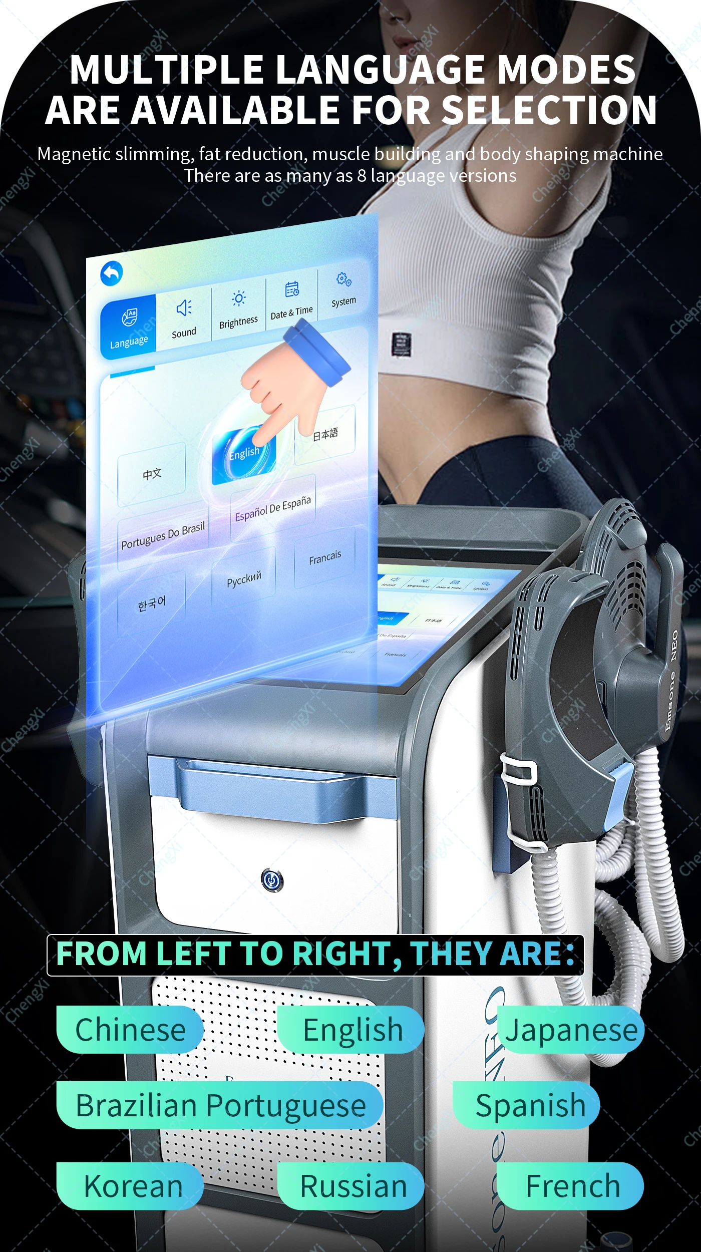 

4 Handles Emsone NEO Muscle Stimulator Electromagnetic Muscle Building Fat Removal Pelvic Floor Therapy Weight Loss Machine