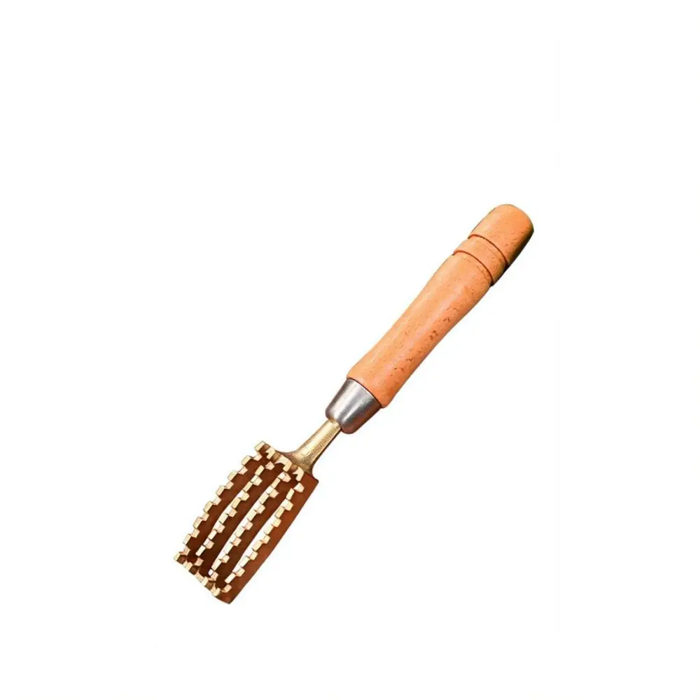 Manual Fish Scale Scraper Brass Material Wooden Grip Kitchen Tool For Seafood Preparation Effective Fish Scaling Remover
