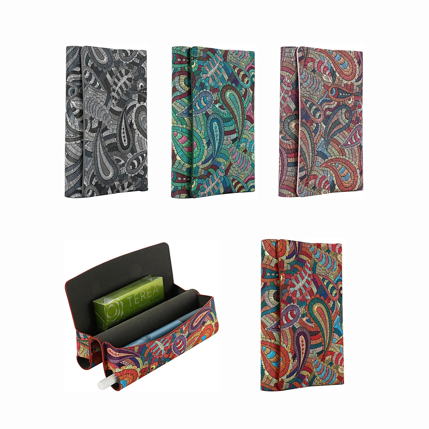 Pattern PU Leather Flip Bag for IQOS ILUMA One Pouch Case Holder Cover Wallet Leather Cover for ICOS ILUMA One Accessories