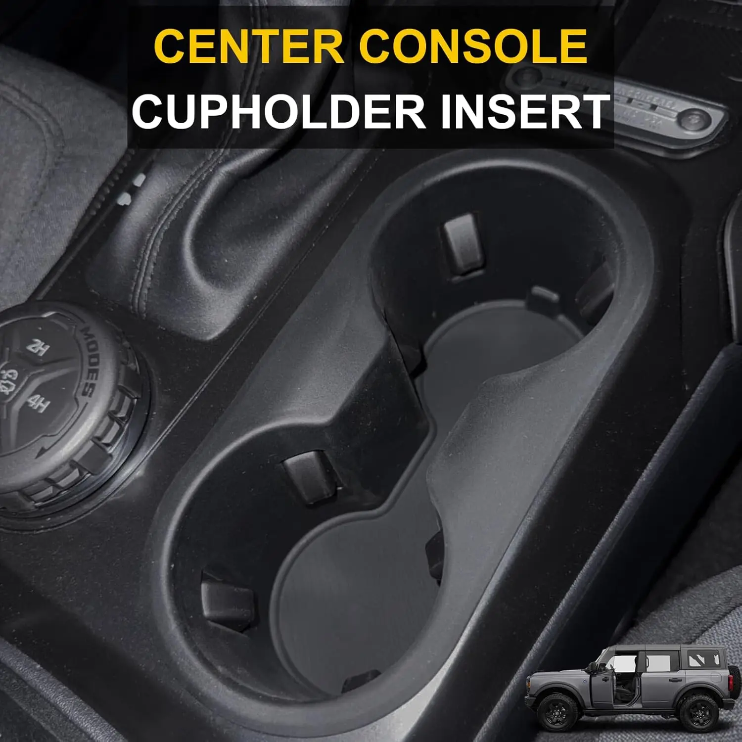 

3PCS Center Console Organizer Boxs for Ford Bronco 2025 2026 4 Door Double Layer Armrest Storage Box and Car Cup holder Insert