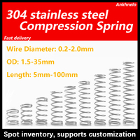 AKNL 10Pcs /lot Length 60~100mm 0.6/0.7mm 304SS Compression Spring OD 4~12mm ; ,Support customization.