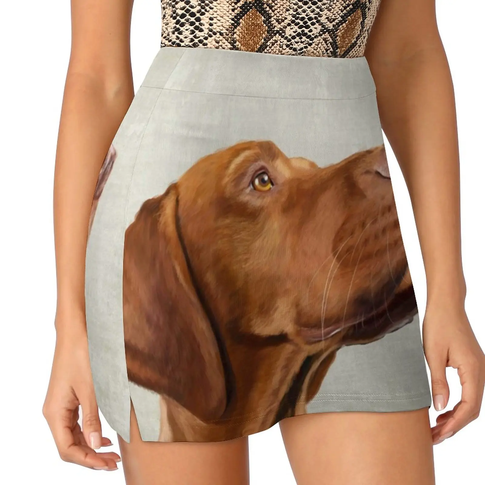 

Mr Vizsla Women's skirt Aesthetic skirts New Fashion Short Skirts Pet Dog Cute Vizsla Vizsla Art French Vizsla Illustration