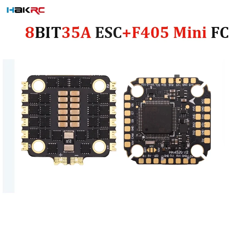 HAKRC F405 V2 F4 Mini Flight Controller with 8BIT35A 4in1 ESC Stock Dual BEC DShot150/300/600/1200 PWM for RC FPV Racing Drone