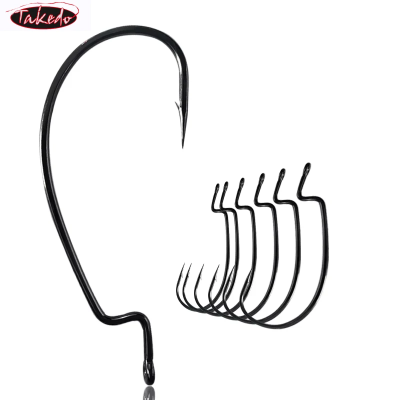 

bk* 20PCS Crank Fishing Hook 5/0 - 1# 9003 CD Black Nickel 3X Strengthen Worm Hook Jigging Bait Texas Rig Carp Bass Fishhook