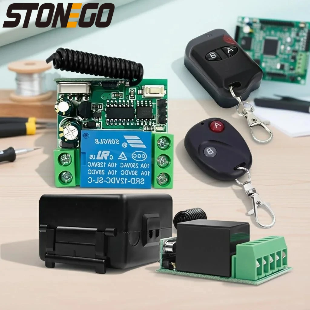 

Беспроводной выключатель с дистанционным управлением 12В для умного дома: управление светодиодным освещением, электрическими замками и другими устройствами. Идеальная система домашней автоматизации.