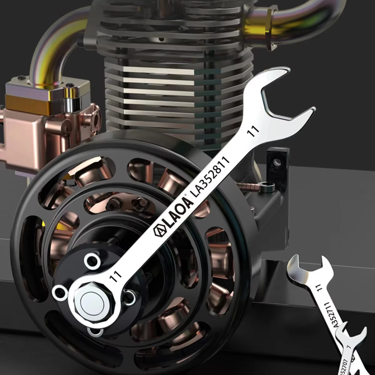 LAOA Mini Thin Double Open-end Wrench Stainless Steel Dual-purpose Wrench Auto Repair Household Set of Tools 5mm-11mm 4.5-11mm