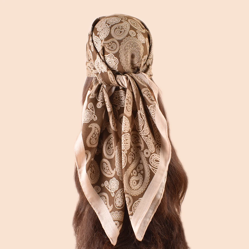 New Style Versatile Fashion Cotton Hemp Cashew Flower Printed Scarf Scarf 90CM Square Scarf