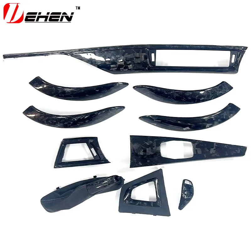 Interior Handle Fittings Real Carbon Fiber Forged Panel for BMW 3GT F30 F32 F35 F36M Sports Drive Center Shift Button Trim