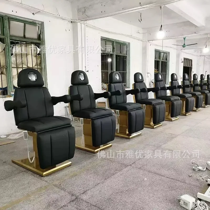 Gold electric beauty bed beauty salon medical injection  folding lifting tattoo embroidery dental examination bed