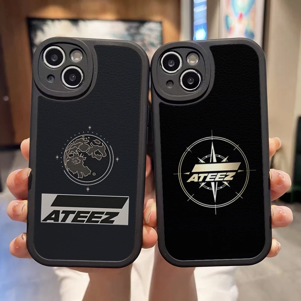 ATEEZ Kpop Phone Case For Iphone 15 Pro Max 14 Plus 11 13 Pro 12 X Xr Xs 7 8 Puls Se Lambskin Silicone Soft Cover