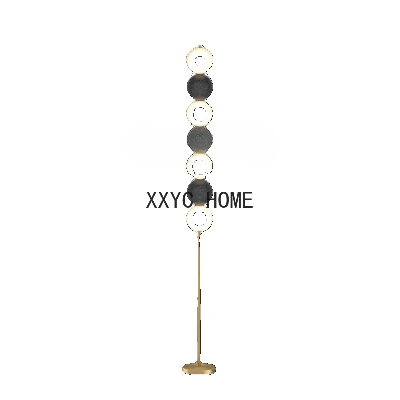 

All Copper Art Gourd Floor Lamp Bedroom Sofa next to Corner Lamp