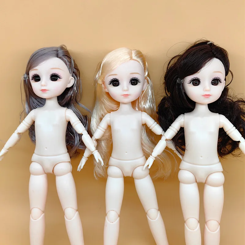 9 Inch BJD Naked Doll Toy Model 20 Joints Movable Girl Princess Naked Doll Kids Play House Interactive Toys Dress-up Dolls