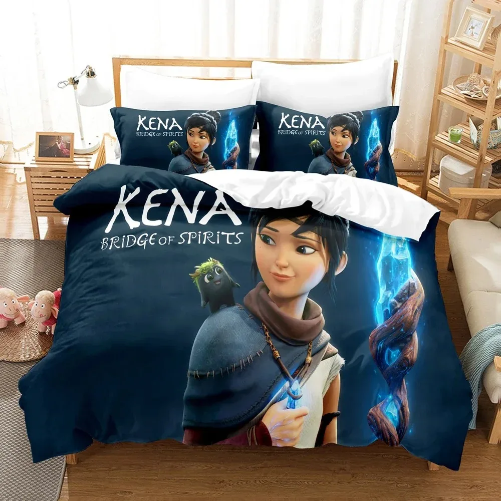 

Bedding Set Game Kena Bridge of Spirits 3D Printed Comforter Duvet Cover Pillowcase Twin Full Queen King Bed Linens Drop Ship