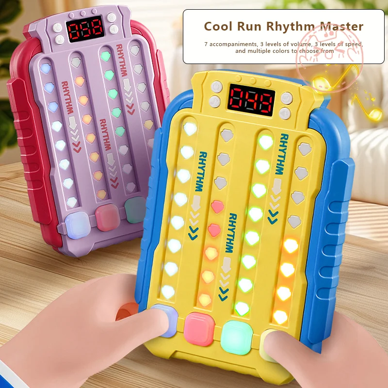 1 Piece Montessori Travel Toy Electronic Music Rhythm Puzzle Game Machine Light Up Educationa Sensory Fast Push Table Game