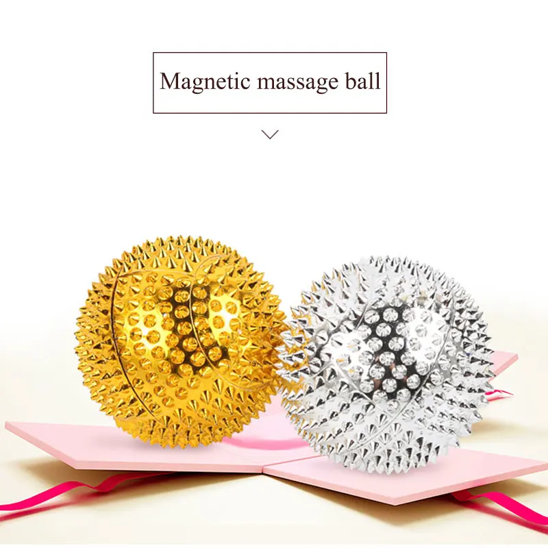 Tcare 1Pair Unisex Pressure Relief Yoga Fitness Ball Magnetic Therapy Massager Magnet Hand Acupuncture Acupoint Needle Massage