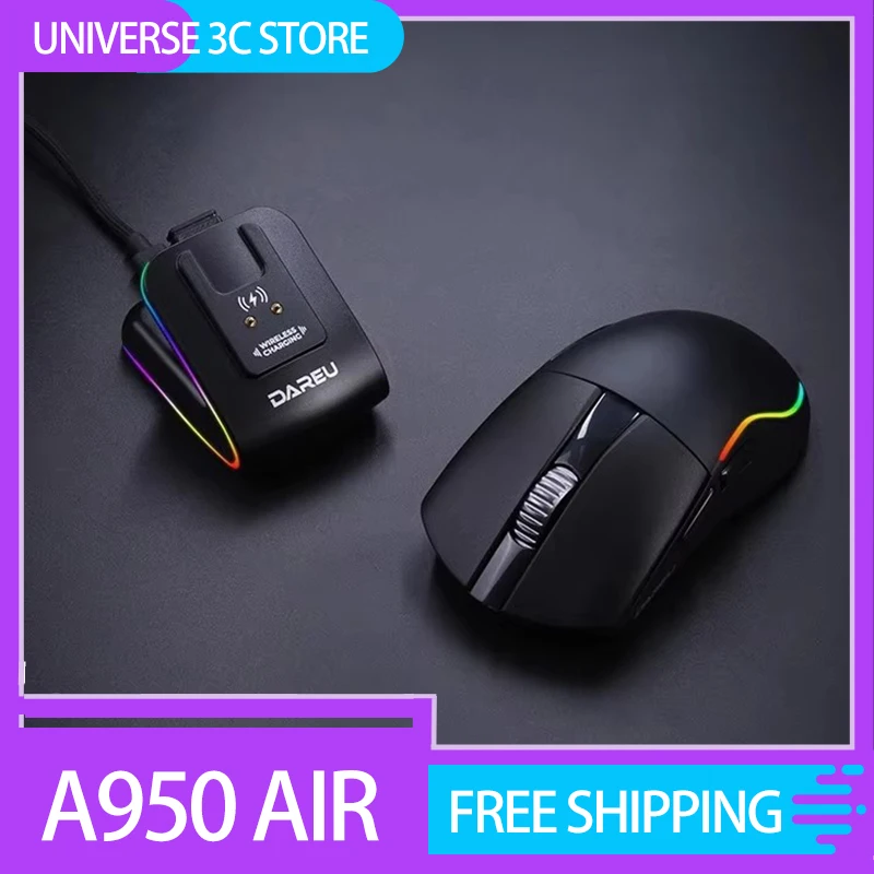 Dareu A950 Air Gamer Wireless Mouse 2 Mode 30000dpi Aim-750u 8k Bluetooth Mouses Lightweight Gaming Mice Pc Office Custom Gift