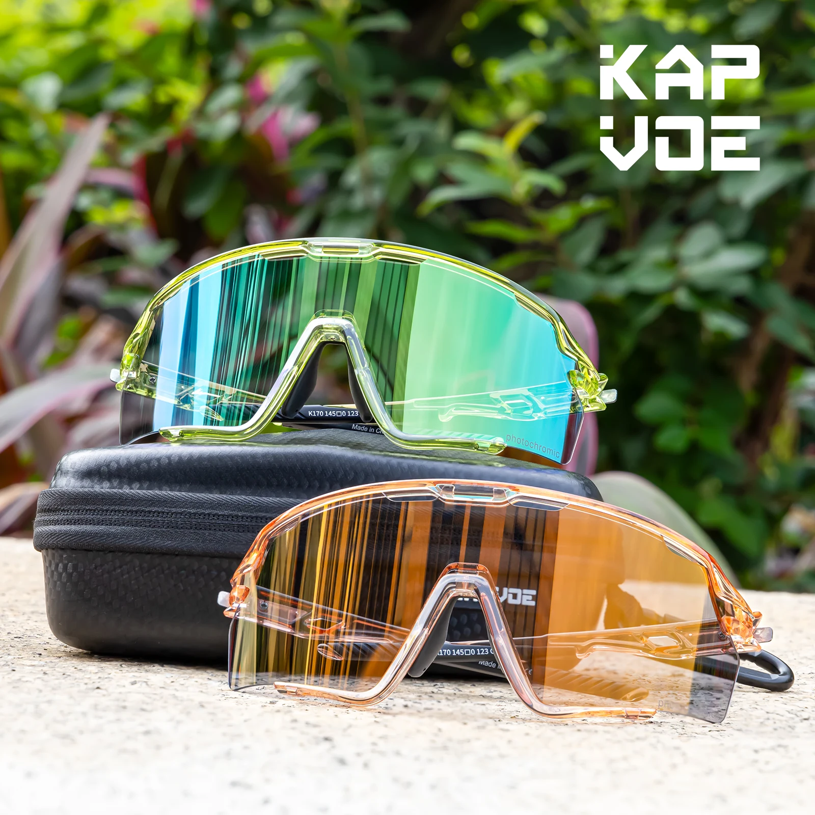 Kapvoe Cycling Glasses Photochromic Cycling Sunglasses UV400 MTB Sports Eyewear Outdoor Bicycle Goggles Bike Cycling Equipment