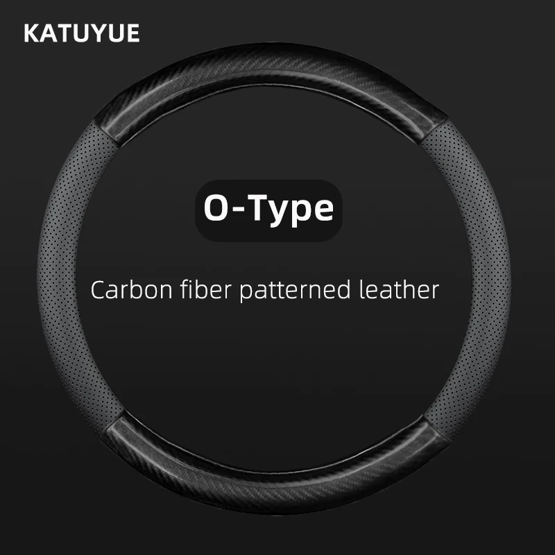 Universal Car Steering Wheel Cover Carbon Fiber Leather Three-dimensional Anti Slip, Timple And Fashionable Car Accessories image 5