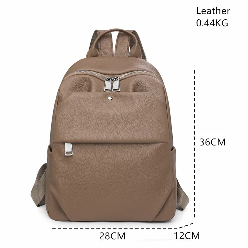 Mochila de couro PU de grande capacidade para mulheres, bolsa de ombro casual da moda, bolsa escolar universitária de viagem leve, bolsa moderna