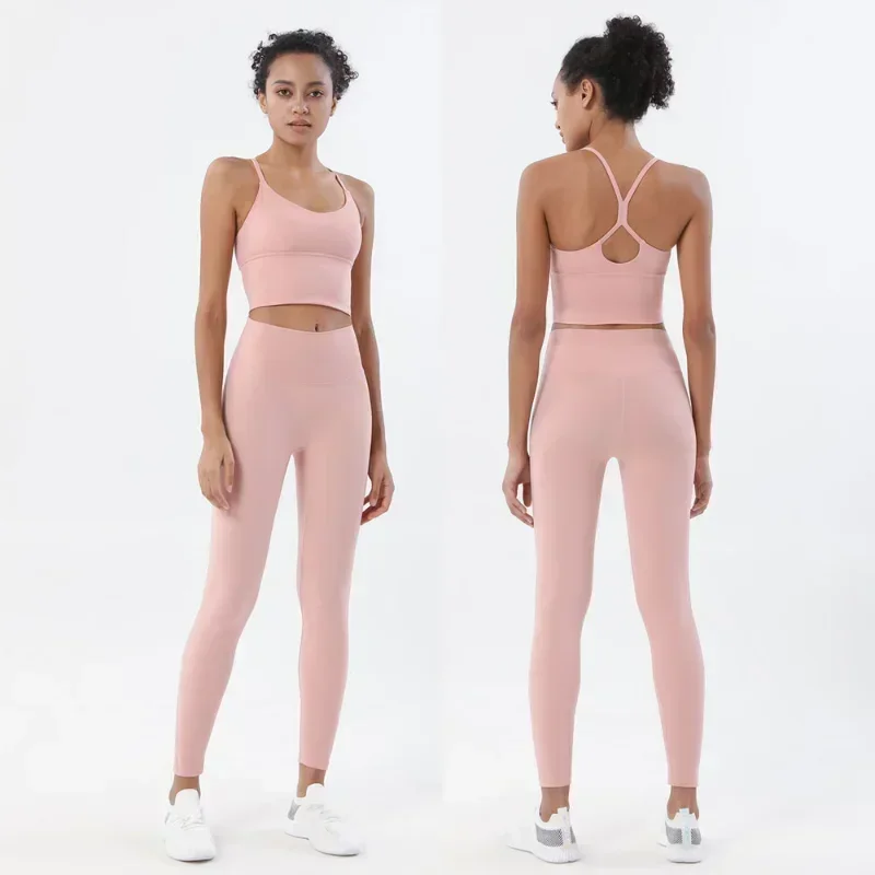 Women's Naked Feeling Sports Bra and Leggings Two Piece Set - High Waist Gym Outfits for Female Fitness, Activewear Sports Sets image 5