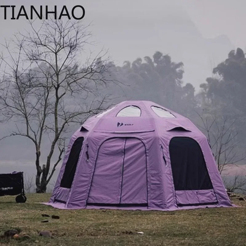 Portable Hexagonal Inflatable Tent Fashion Visible Sky Rainproof Sunshade Hiking Tents Outdoor Journey Camping Equipment