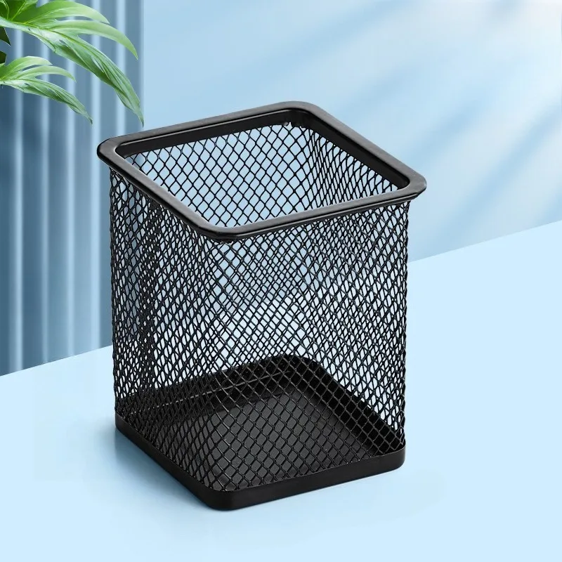 1pcs Simple Style Storage Box Desk Organizer Pen Holder Creative Four-Compartment Pen Holder Storage Box Desktop Office Supplies