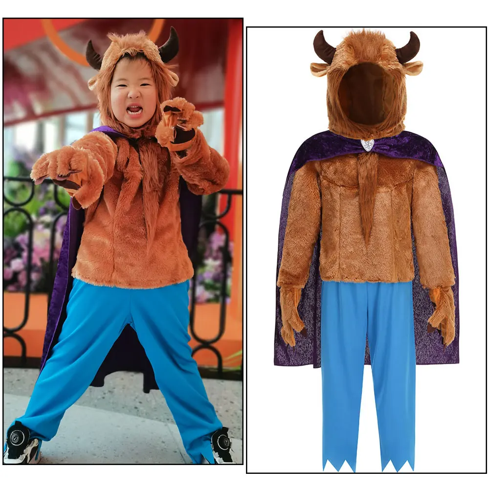 

Carnival Cosplay Party Dress Up Outfits Baby Boy's Toddler Inspired Suit Beauty and the Beast Movie Kids Prince Beast Costumes